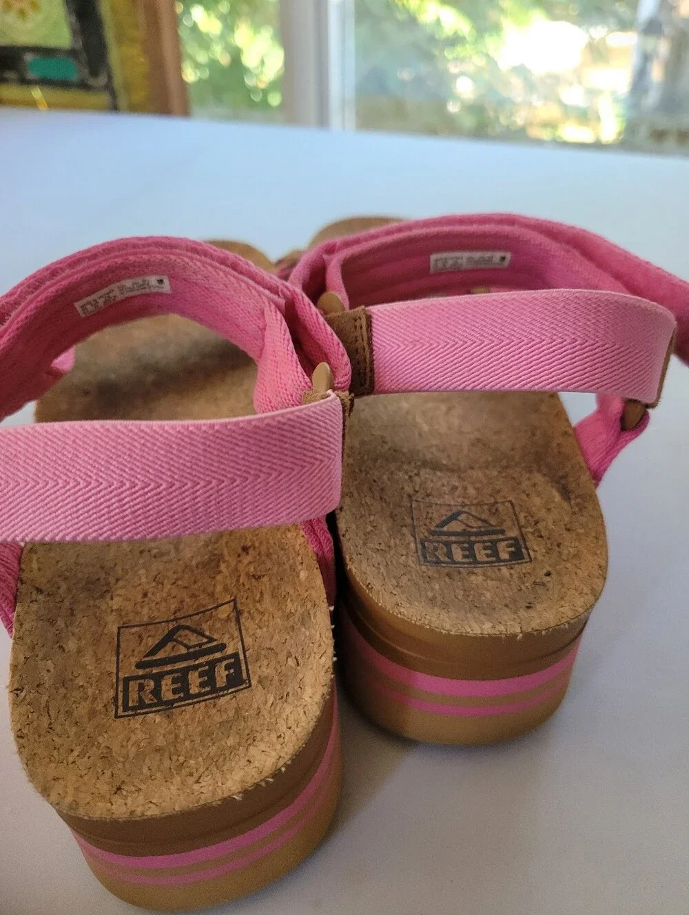 REEF 8.5 Pink Strap Platform Sandals